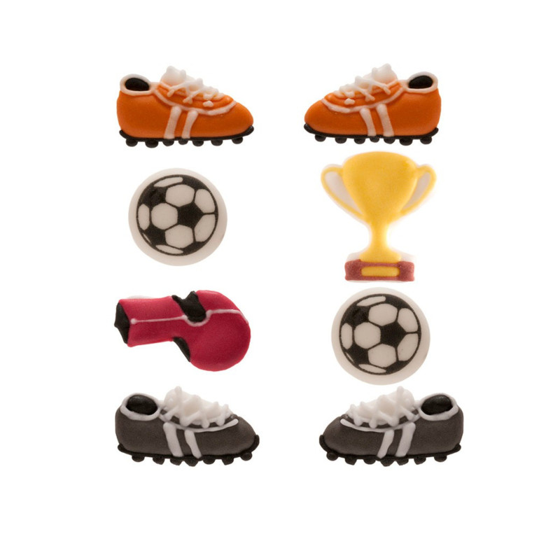 8 Mini figurines en sucre Football 9 g  