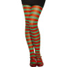 Collants ray√©s rouge et vert femme  