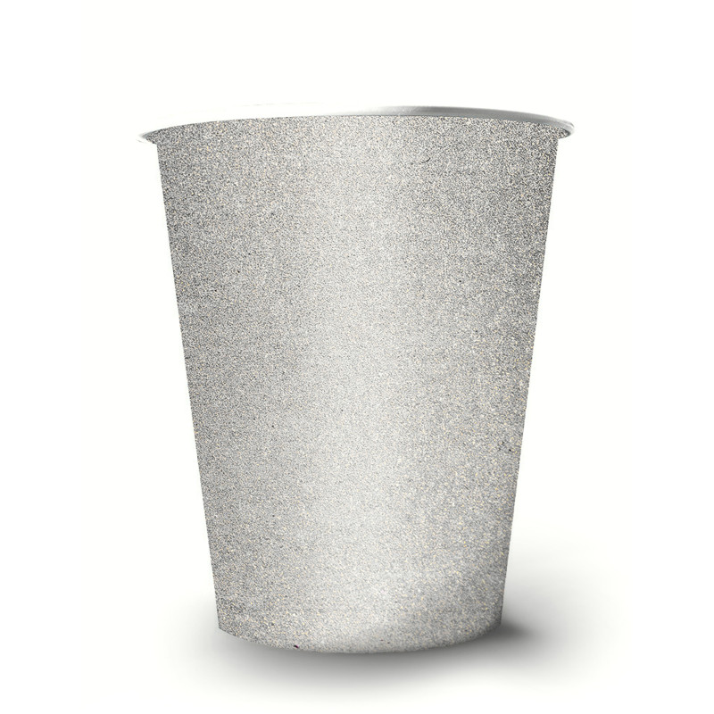 10 Gobelets am√©ricains scintillants carton recyclable argent 53 cl  