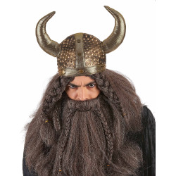 Casque viking souple m√©tallis√© adulte  