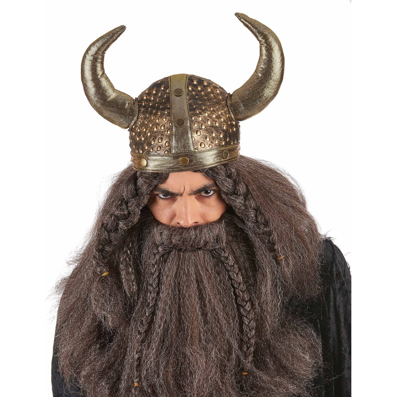 Casque viking souple m√©tallis√© adulte  