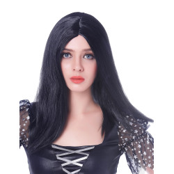 Perruque longue noire femme - 45 cm  