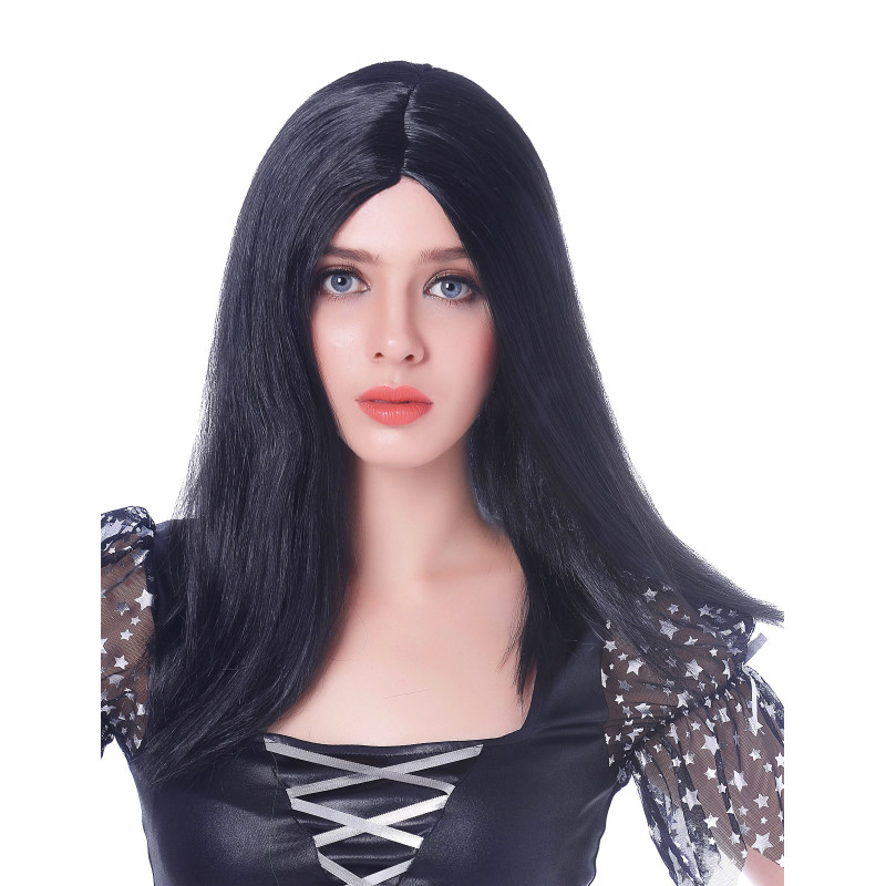 Perruque longue noire femme - 45 cm  