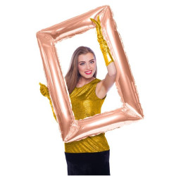 Ballon en aluminium Cadre rectangulaire rose gold 85 x 60 cm  