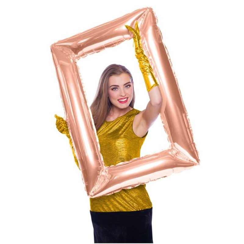 Ballon en aluminium Cadre rectangulaire rose gold 85 x 60 cm  