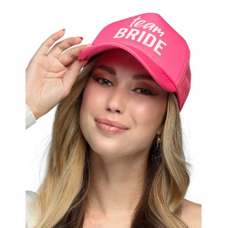 Casquette rose Team bride adulte  
