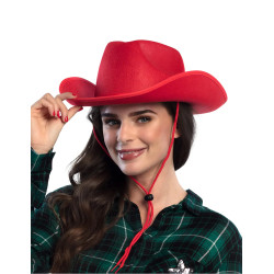 Chapeau cowboy rouge adulte  
