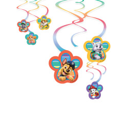 6 spirales en papier Pat' Patrouille 60 cm  