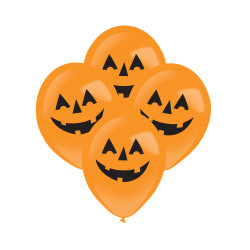 4 Ballons LED citrouille Halloween 27,5 cm  
