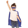 Kit cape et masque de super-h√©ros bleu enfant  
