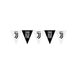 Guirlande √† fanions en plastique Juventus noire et blanche 320 cm  