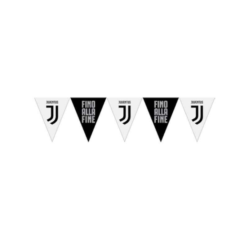 Guirlande √† fanions en plastique Juventus noire et blanche 320 cm  