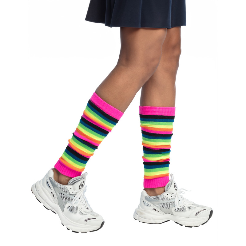 Jambi√®res arc-en-ciel fluo adulte  