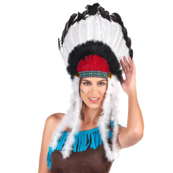Coiffe indien avec plumes adulte  