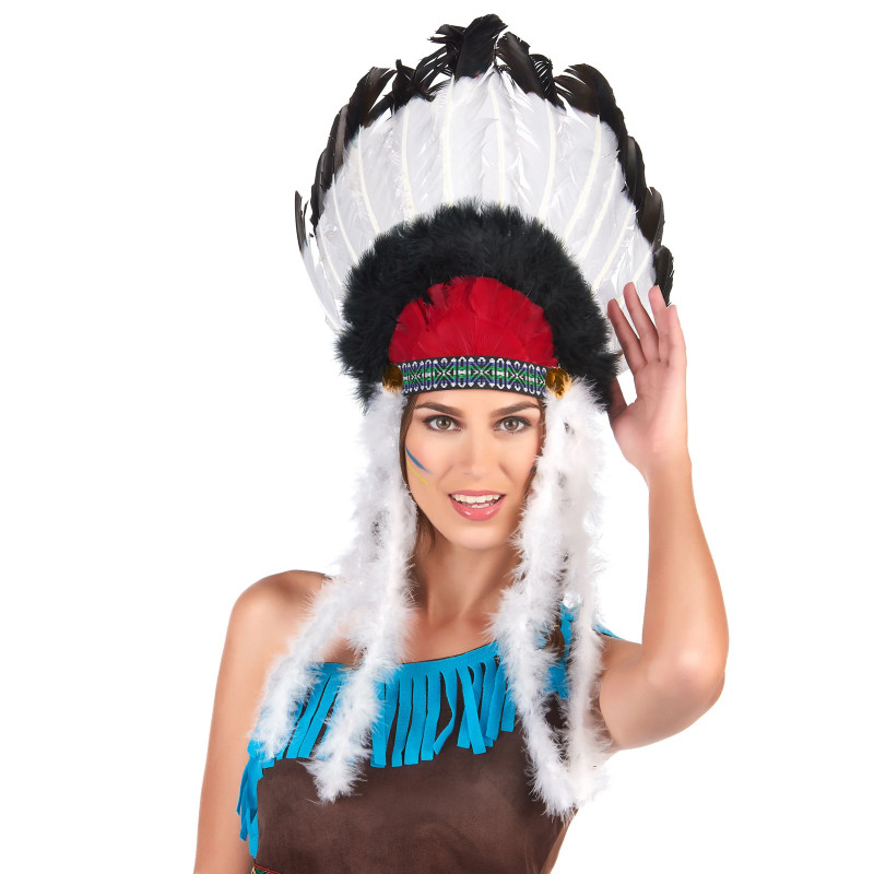 Coiffe indien avec plumes adulte  