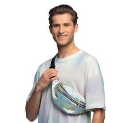 Sac banane holographique argent√©  