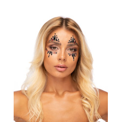 Strass adh√©sifs pour visage arlequine du mal  