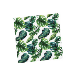 20 serviettes en papier tropicales blanches et vertes 33 x 33 cm feuilles exotiques  