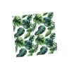 20 serviettes en papier tropicales blanches et vertes 33 x 33 cm feuilles exotiques  