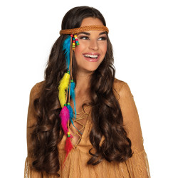 Tour de t√™te plumes fluo adulte  
