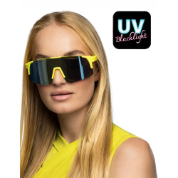 Lunettes de f√™te jaune fluo adulte  