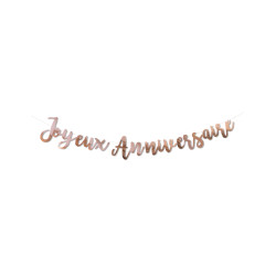 Guirlande Joyeux Anniversaire rose gold 1,80 m  