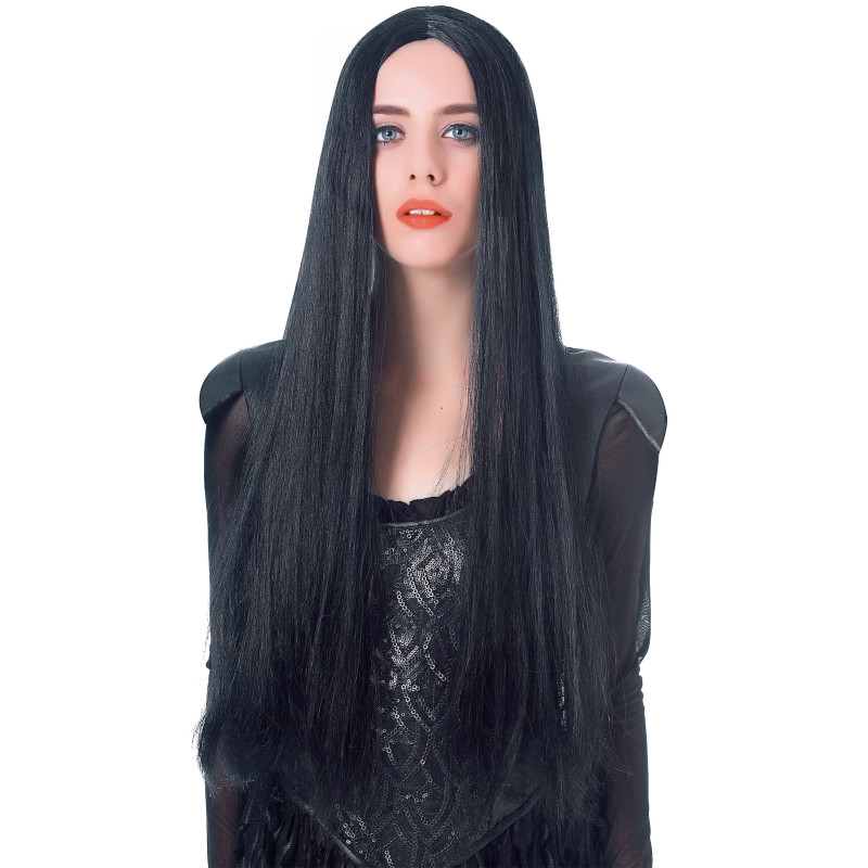 Perruque tr√®s longue noire femme - 75cm  