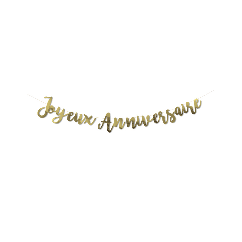 Guirlande Joyeux Anniversaire m√©tallis√©e dor√©e 1,80 m  