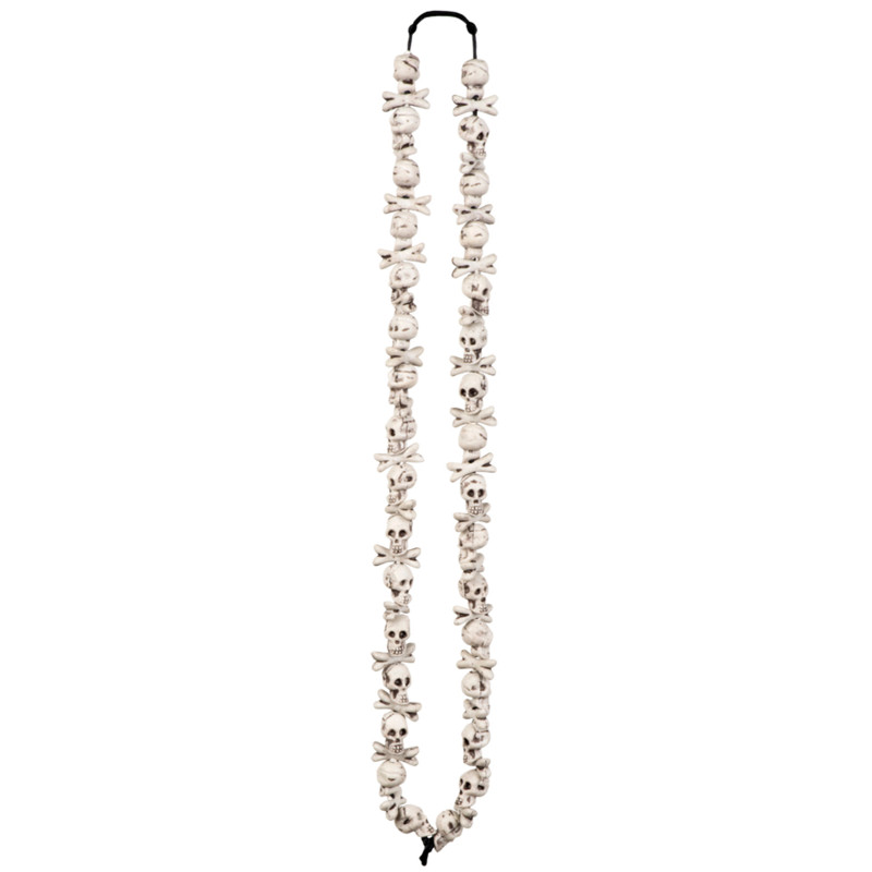 Collier t√™tes de mort blanches Halloween  