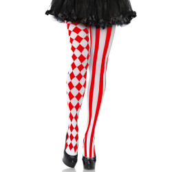 Collants arlequin rouge femme  