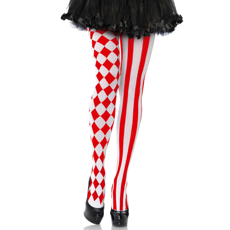 Collants arlequin rouge femme  