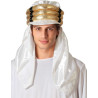 Chapeau sultan arabe blanc et dor√© adulte  
