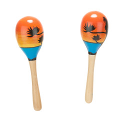 2 Maracas Hawa√Øennes en bois  