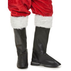 Sur-bottes luxe noires avec fourrure p√®re no√´l adulte  
