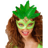 Loup vert avec plumes femme  
