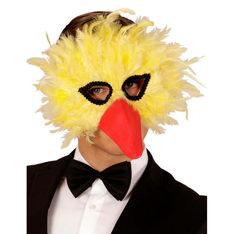Masque √† plumes oiseau jaune adulte  