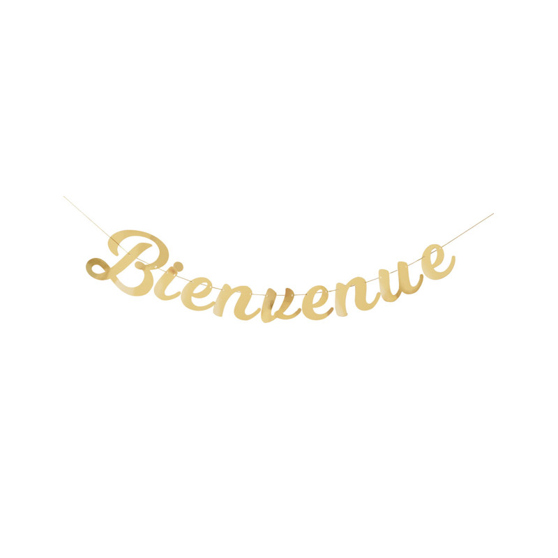 Guirlande Bienvenue dor√©e 1,4m  
