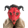 Masque squelette d√©mon √† cornes rouge adulte  
