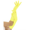 Gants longs jaunes fluo adulte  