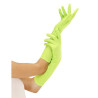 Gants longs verts fluo adulte  