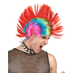 Perruque punk multicolore homme  