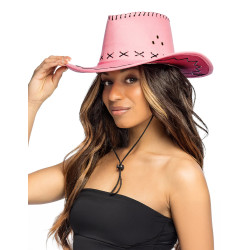 Chapeau cowboy rose adulte  