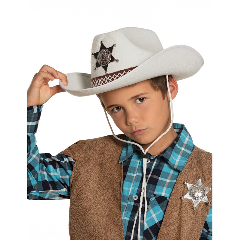Chapeau sh√©rif blanc enfant  