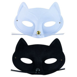 Masque Loup Chat Blanc noir Adulte - Costume animaux - Déguisement animaux The Duck