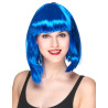Perruque carr√© mi-long bleue femme  