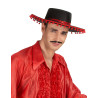 Chapeau espagnol noir et rouge  