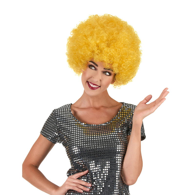 Perruque clown jaune confort adulte  