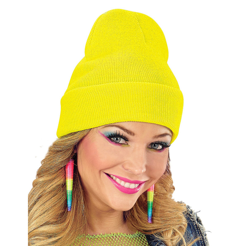 Bonnet jaune fluo adulte  