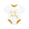 20 serviettes en papier body hello baby blanc et dor√© 16 x 16 cm  