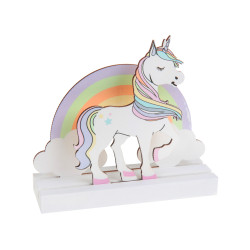 Centre de table en bois licorne 14 x 13 cm  